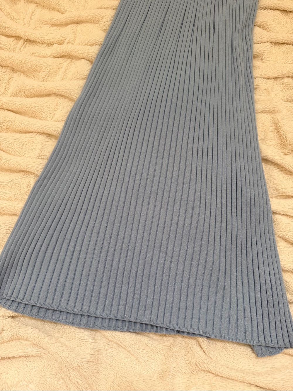 Varley Maeve Rib Knit Midi Dress Ashley Blue mock-neck Sz M - Picture 5 of 7